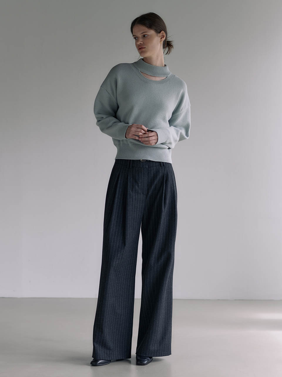 Wool Blended Two Tuck Wide Pants SW3WL453-13