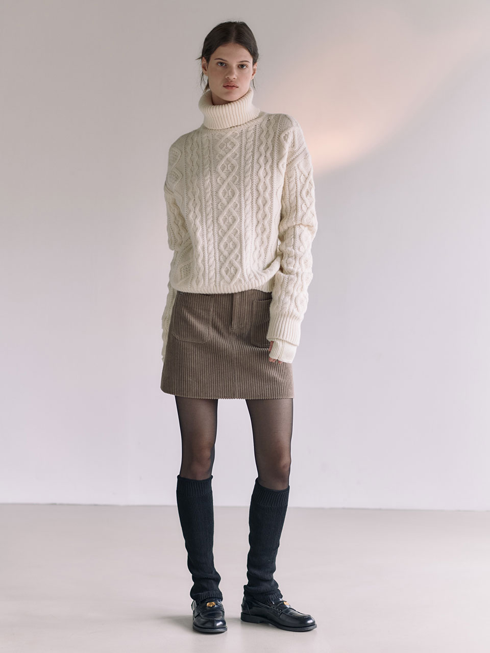 Cashmere Cable Turtle-neck Knit Pullover SK3WP470-03